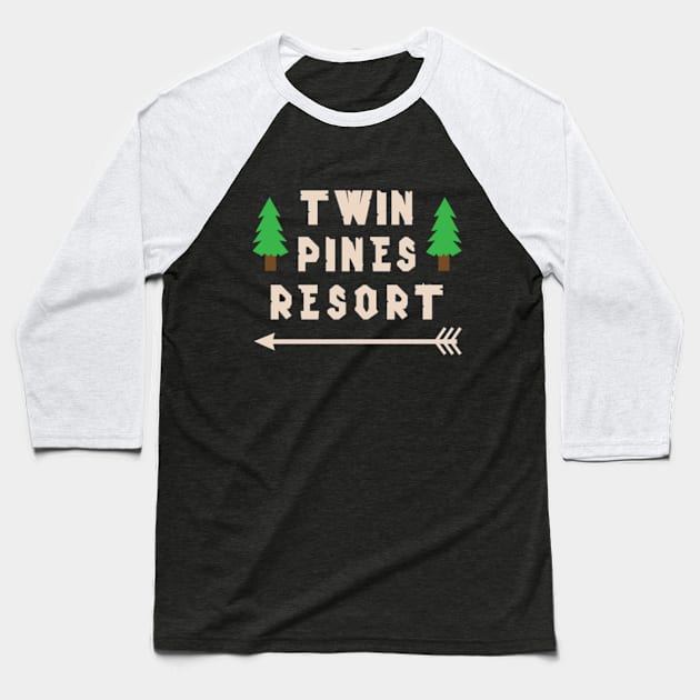 Twin Pines Resort Baseball T-Shirt by Plan8